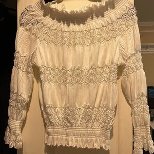 J.O.A White Off Shoulder Long Sleeve